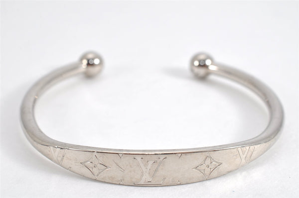 Auth Louis Vuitton Jonk Monogram Bracelet Bangle Silver Tone M64840 LV 1817K