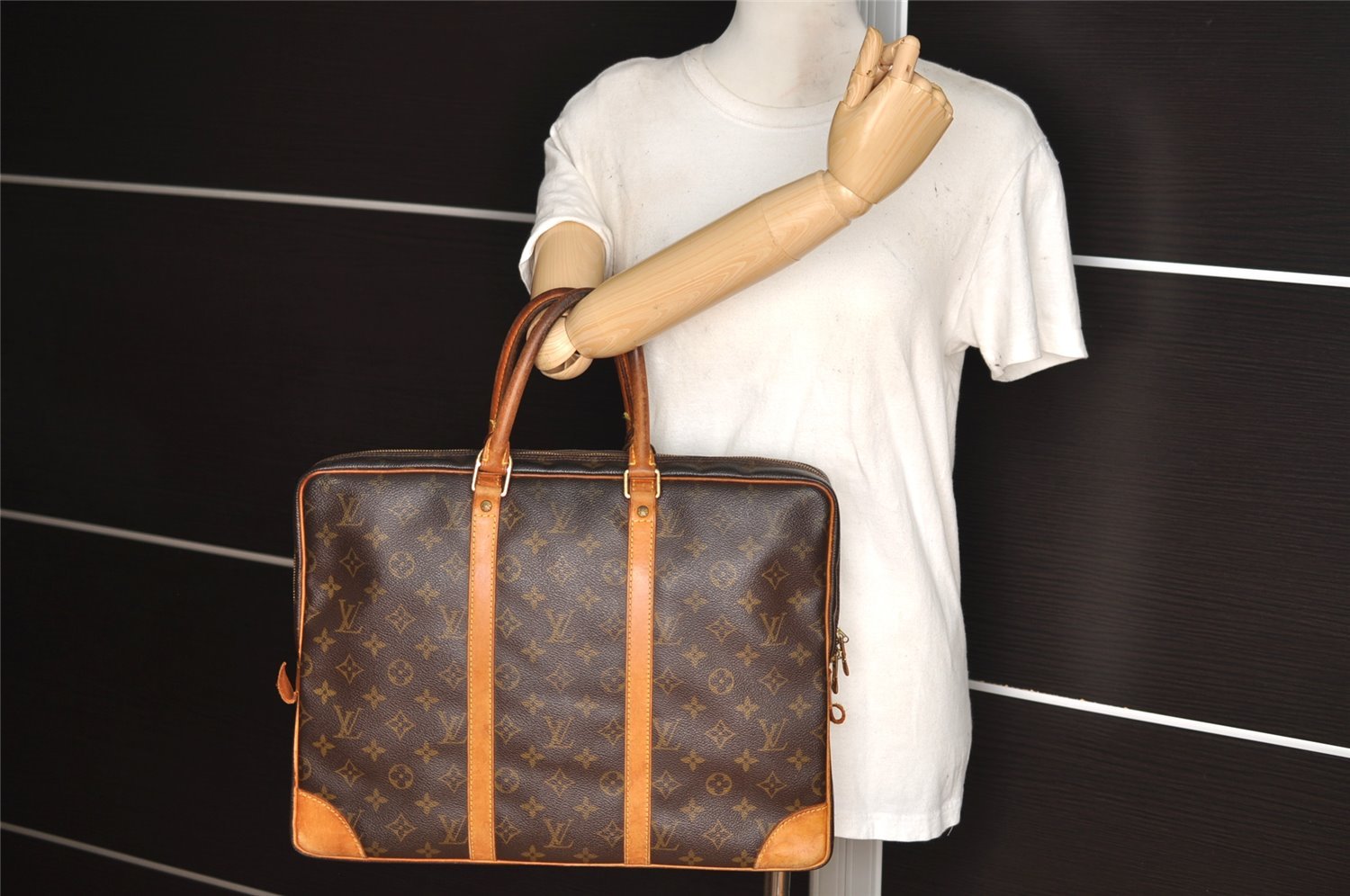Auth Louis Vuitton Monogram Porte Documents Voyage M53361 Briefcase Junk 1819I