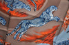 Authentic HERMES Carre 90 Scarf "guepards" Silk Black Light Blue 1819J