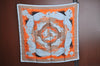 Authentic HERMES Carre 90 Scarf "guepards" Silk Black Light Blue 1819J