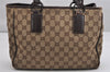 Authentic GUCCI Vintage Shoulder Tote Bag GG Canvas Leather 113019 Brown 1820K