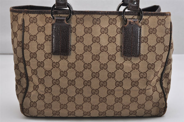 Authentic GUCCI Vintage Shoulder Tote Bag GG Canvas Leather 113019 Brown 1820K