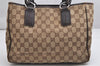 Authentic GUCCI Vintage Shoulder Tote Bag GG Canvas Leather 113019 Brown 1820K