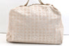 Authentic CHANEL New Travel Line 2Way Boston Bag Nylon Leather Beige 1825K