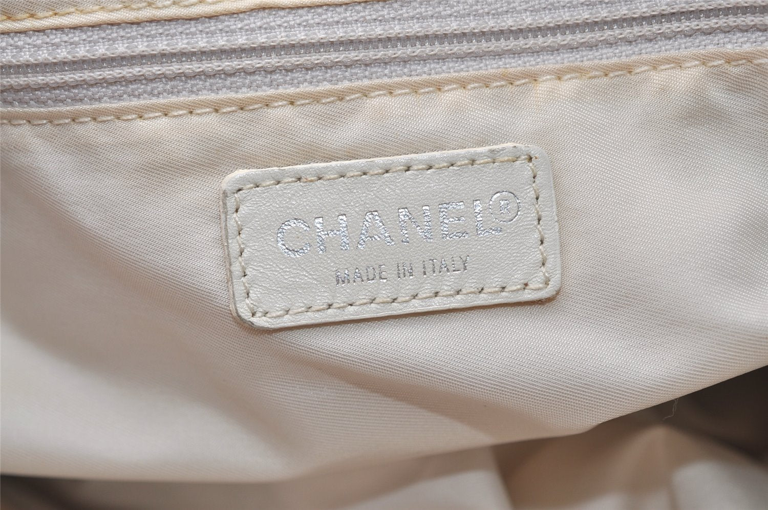 Authentic CHANEL New Travel Line 2Way Boston Bag Nylon Leather Beige 1825K