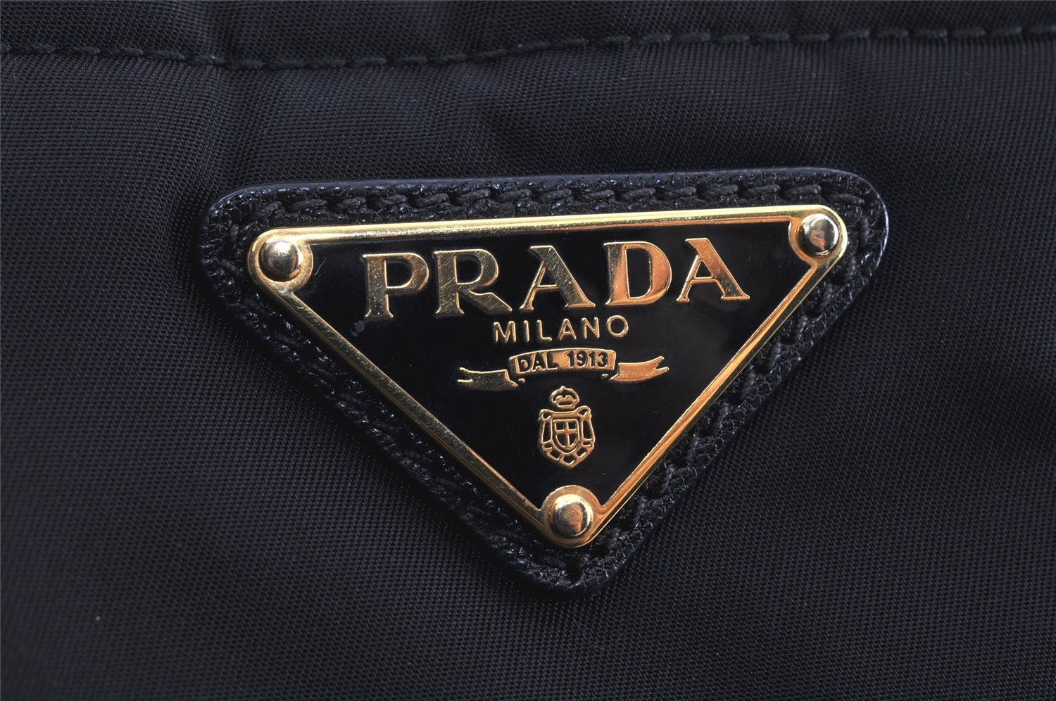 Authentic PRADA + VITELLO Nylon Leather 2Way Tote Bag BN1826 Black 1826K