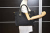 Authentic PRADA + VITELLO Nylon Leather 2Way Tote Bag BN1826 Black 1826K