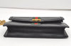 Authentic GUCCI Web Sherry Line Chain Shoulder Cross Bag Leather Black 1827J