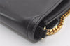 Authentic GUCCI Web Sherry Line Chain Shoulder Cross Bag Leather Black 1827J