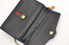 Authentic GUCCI Web Sherry Line Chain Shoulder Cross Bag Leather Black 1827J