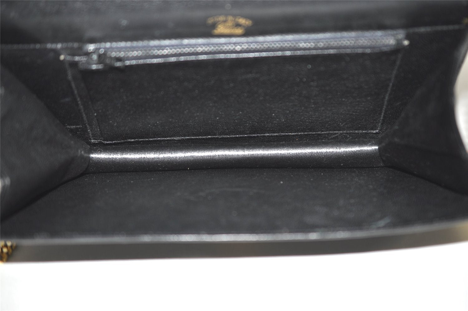 Authentic GUCCI Web Sherry Line Chain Shoulder Cross Bag Leather Black 1827J