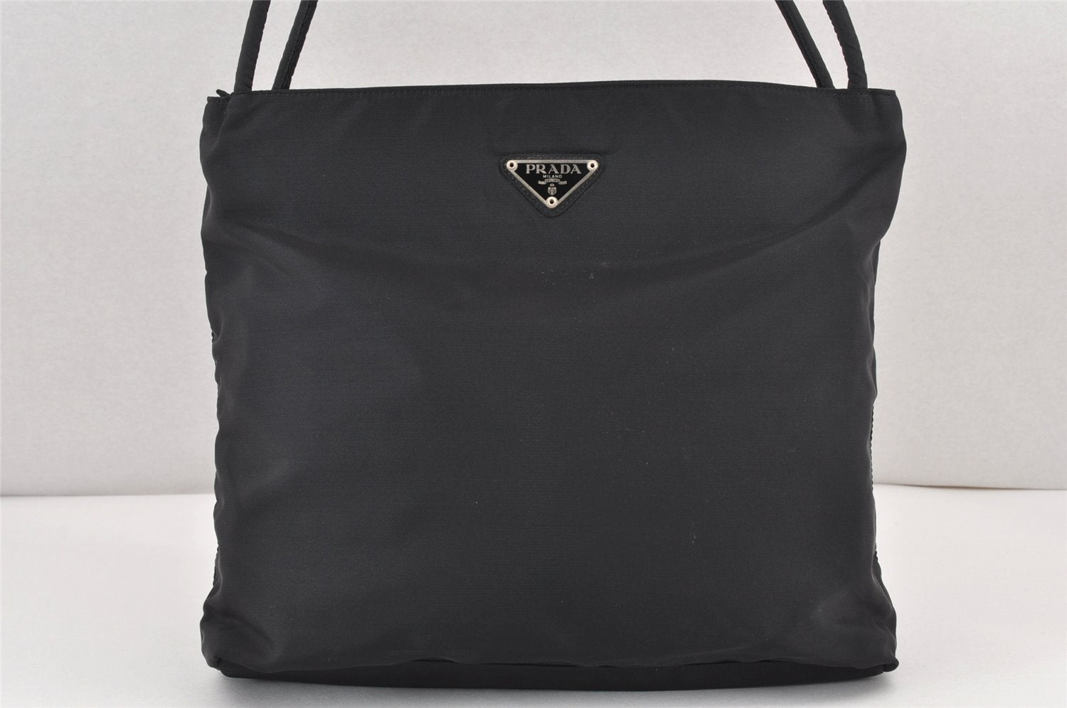 Authentic PRADA Vintage Nylon Shoulder Hand Bag Purse Black 1827K