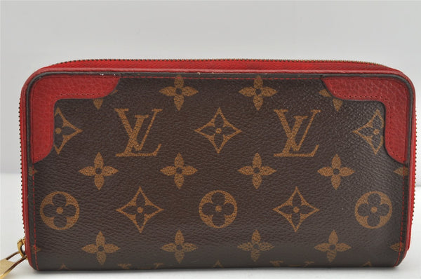 Authentic Louis Vuitton Monogram Zippy Wallet Retiro Long Red M61854 LV 1829K