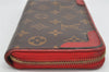 Authentic Louis Vuitton Monogram Zippy Wallet Retiro Long Red M61854 LV 1829K