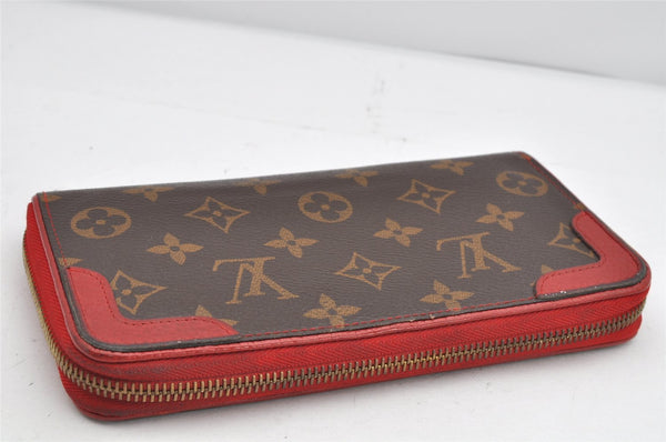 Authentic Louis Vuitton Monogram Zippy Wallet Retiro Long Red M61854 LV 1829K