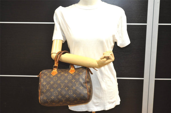 Authentic Louis Vuitton Monogram Speedy 25 Boston Hand Bag M41528 LV 1830I