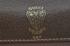 Authentic GUCCI Web Sherry Line Vintage Document Case Leather Brown 1832I