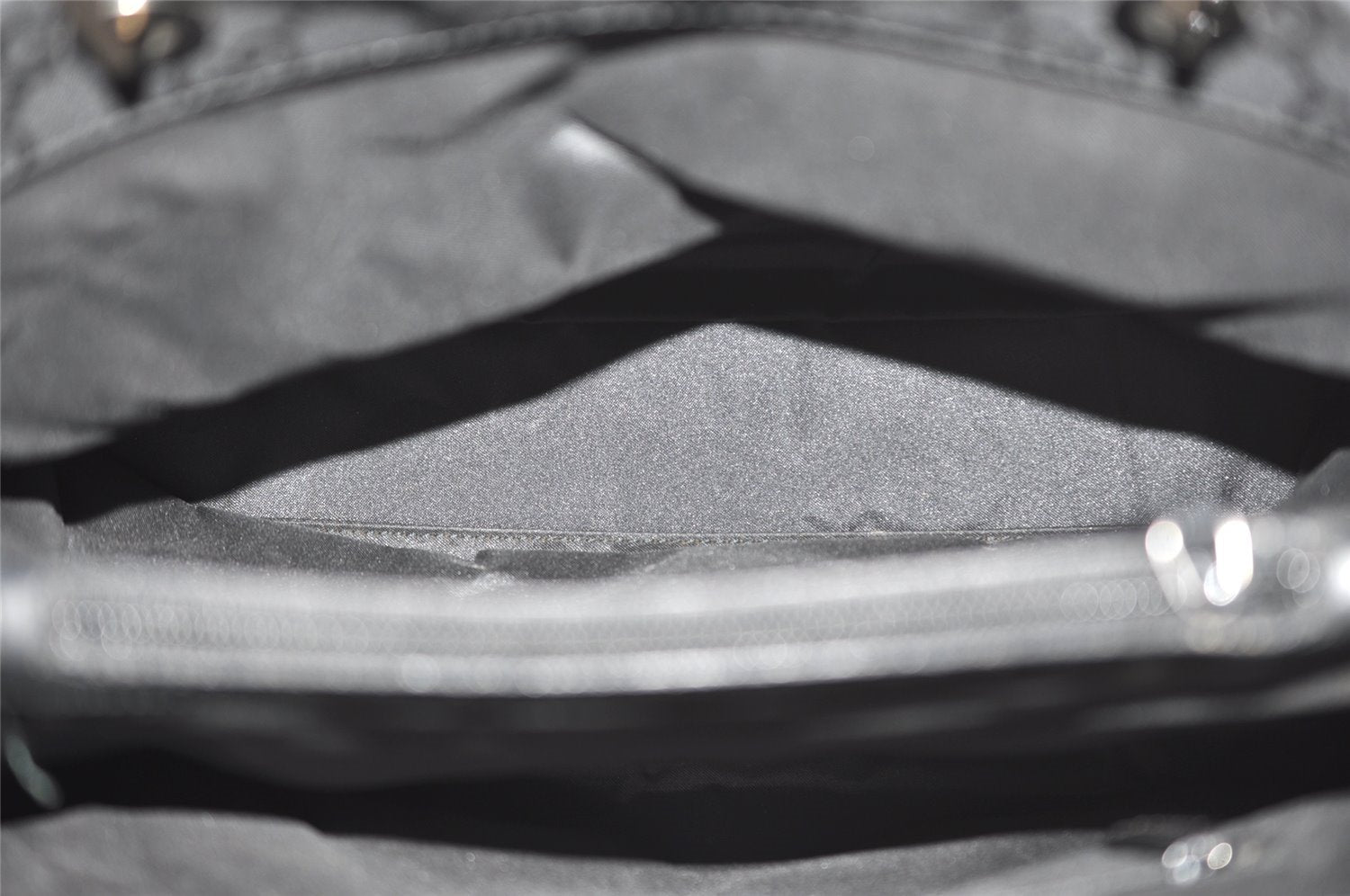 Authentic GUCCI Vintage Bamboo Hand Bag GG Nylon Leather 0021010 Black 1833I