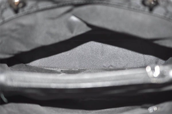 Authentic GUCCI Vintage Bamboo Hand Bag GG Nylon Leather 0021010 Black 1833I