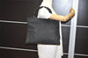 Authentic GUCCI Vintage Bamboo Hand Bag GG Nylon Leather 0021010 Black 1833I
