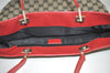 Authentic GUCCI Vintage Shoulder Tote Bag GG Canvas Leather 0021098 Black 1834I