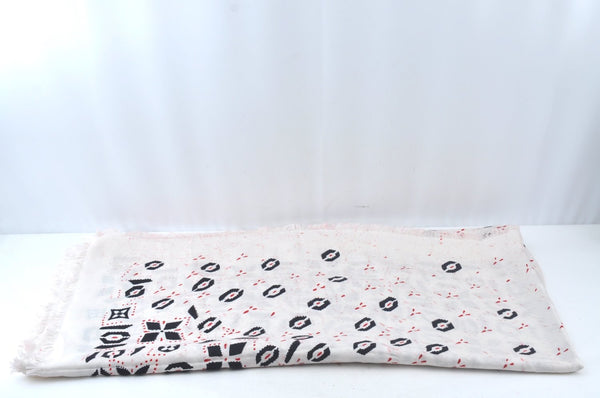 Authentic Louis Vuitton Monogram Graphic Stole Silk Wool White MP1625 Junk 1835K
