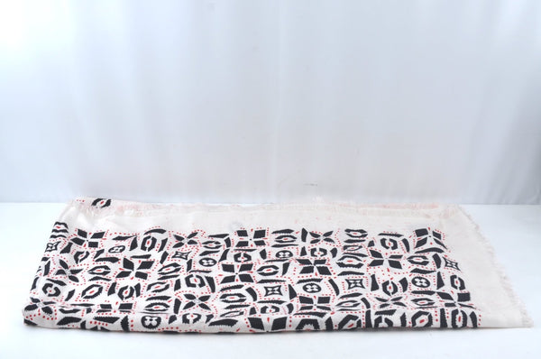 Authentic Louis Vuitton Monogram Graphic Stole Silk Wool White MP1625 Junk 1835K