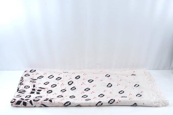 Authentic Louis Vuitton Monogram Graphic Stole Silk Wool White MP1625 Junk 1835K