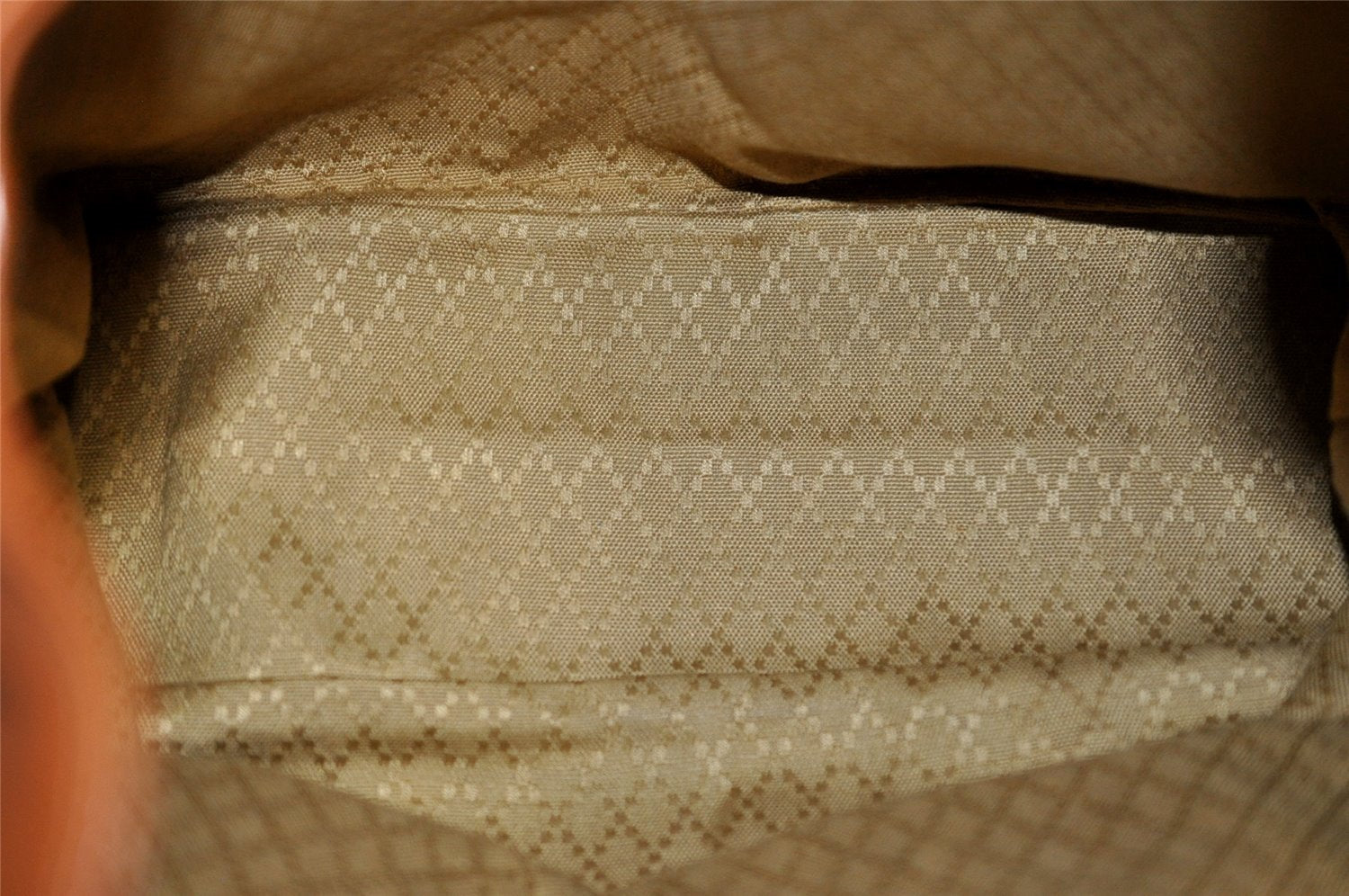 Authentic GUCCI Vintage Bamboo Drawstring Backpack Leather Brown 1836I