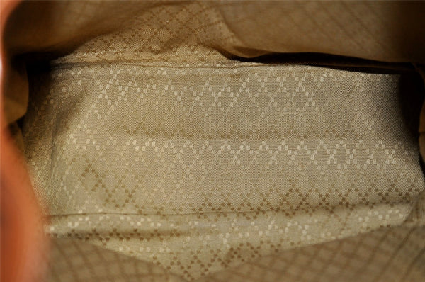 Authentic GUCCI Vintage Bamboo Drawstring Backpack Leather Brown 1836I