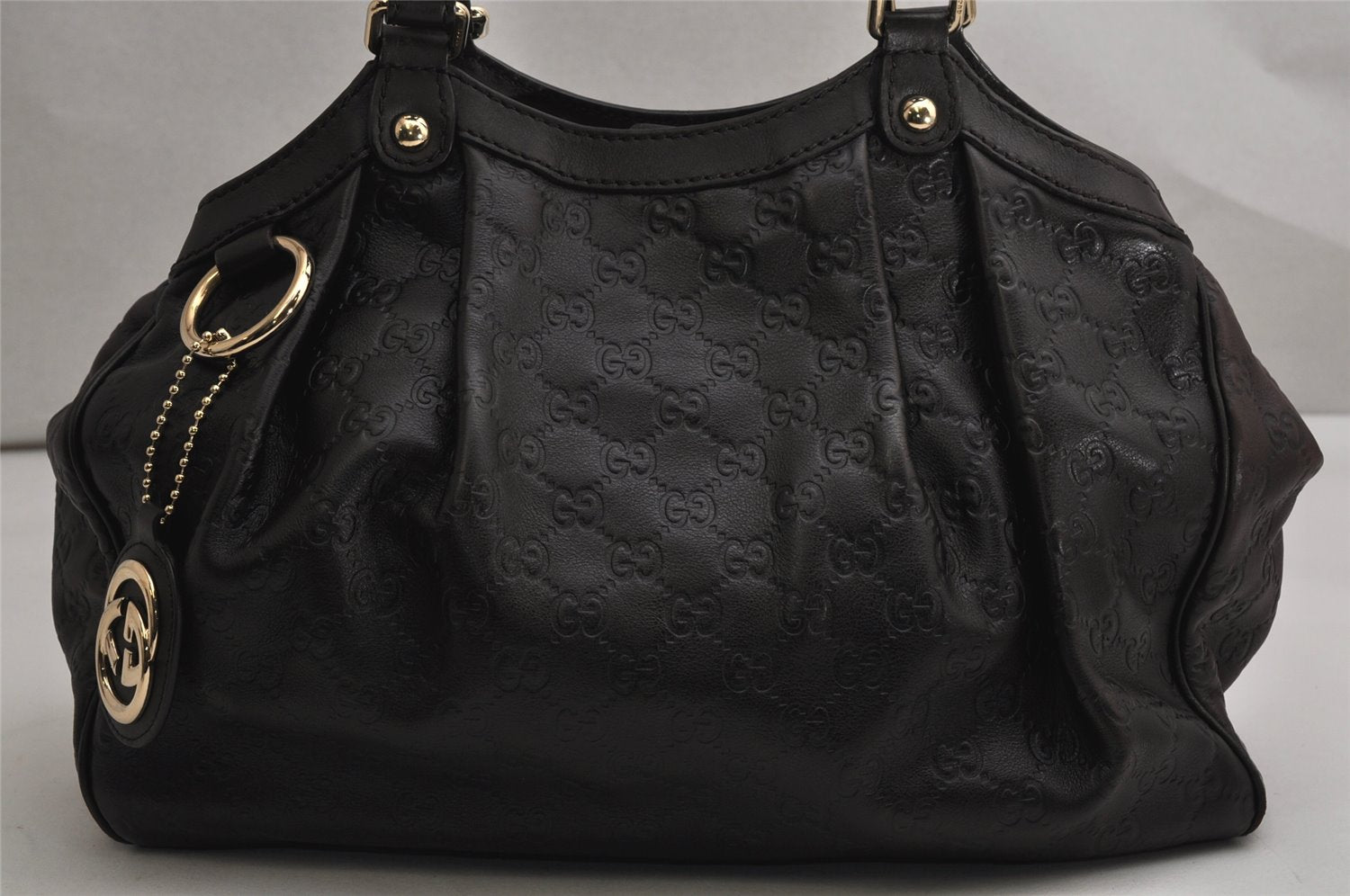 Authentic GUCCI Guccissima Sukey Shoulder Tote Bag GG Leather 211944 Brown 1837K