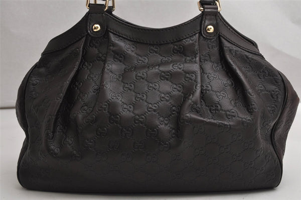 Authentic GUCCI Guccissima Sukey Shoulder Tote Bag GG Leather 211944 Brown 1837K