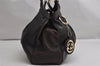 Authentic GUCCI Guccissima Sukey Shoulder Tote Bag GG Leather 211944 Brown 1837K