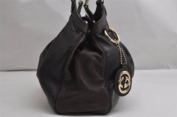 Authentic GUCCI Guccissima Sukey Shoulder Tote Bag GG Leather 211944 Brown 1837K