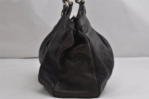 Authentic GUCCI Guccissima Sukey Shoulder Tote Bag GG Leather 211944 Brown 1837K