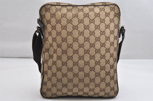 Authentic GUCCI Shoulder Cross Body Bag GG Canvas Leather 92551 Brown 1839K