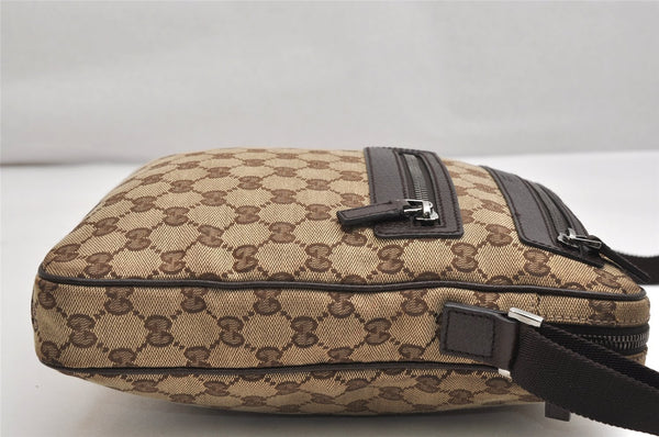 Authentic GUCCI Shoulder Cross Body Bag GG Canvas Leather 92551 Brown 1839K