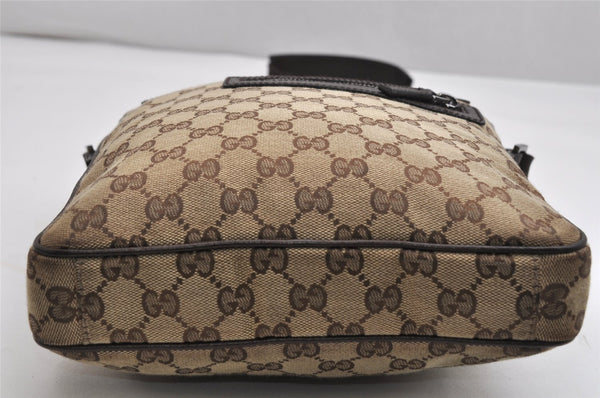 Authentic GUCCI Shoulder Cross Body Bag GG Canvas Leather 92551 Brown 1839K