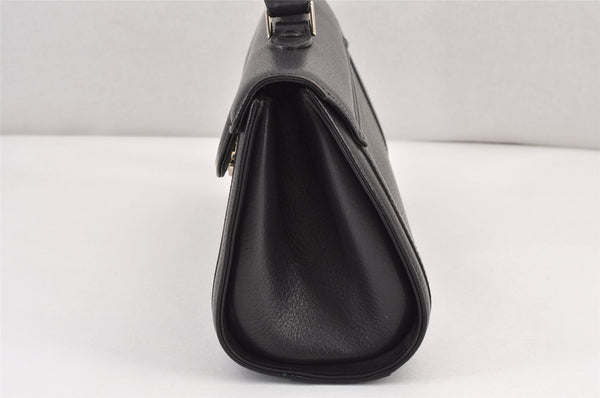 Authentic Burberrys Vintage Leather Hand Bag Purse Black 1840K