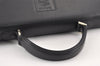 Authentic Burberrys Vintage Leather Hand Bag Purse Black 1840K