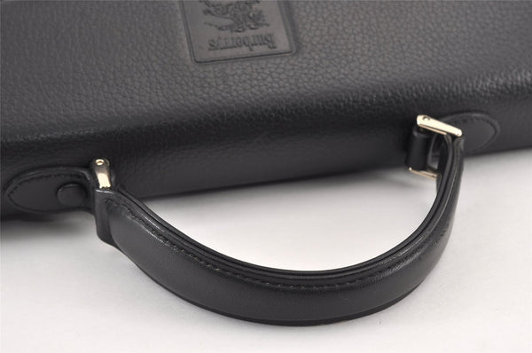 Authentic Burberrys Vintage Leather Hand Bag Purse Black 1840K