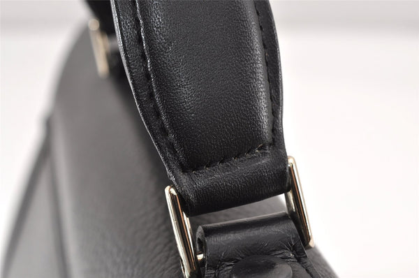 Authentic Burberrys Vintage Leather Hand Bag Purse Black 1840K