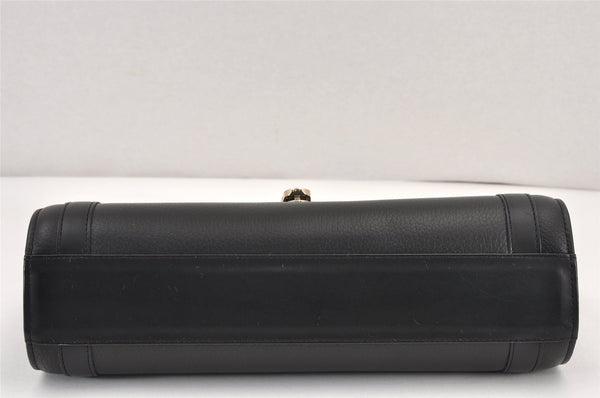 Authentic Burberrys Vintage Leather Hand Bag Purse Black 1840K