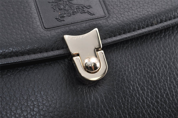 Authentic Burberrys Vintage Leather Hand Bag Purse Black 1840K