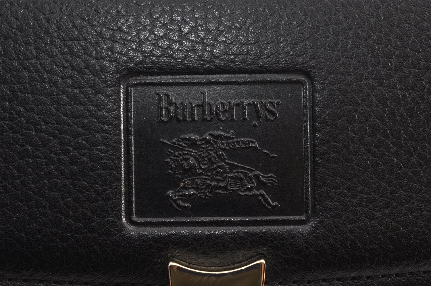 Authentic Burberrys Vintage Leather Hand Bag Purse Black 1840K