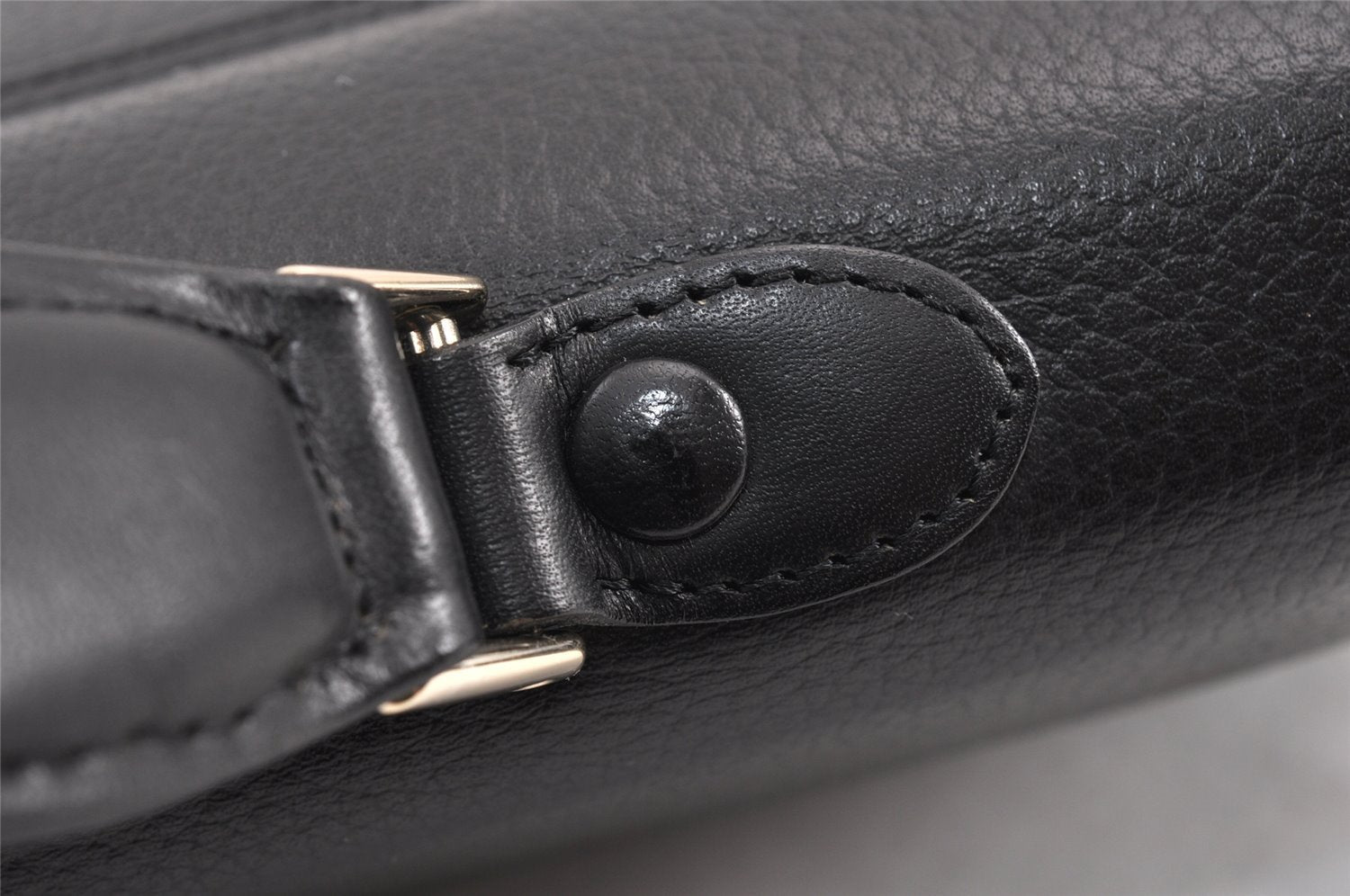 Authentic Burberrys Vintage Leather Hand Bag Purse Black 1840K