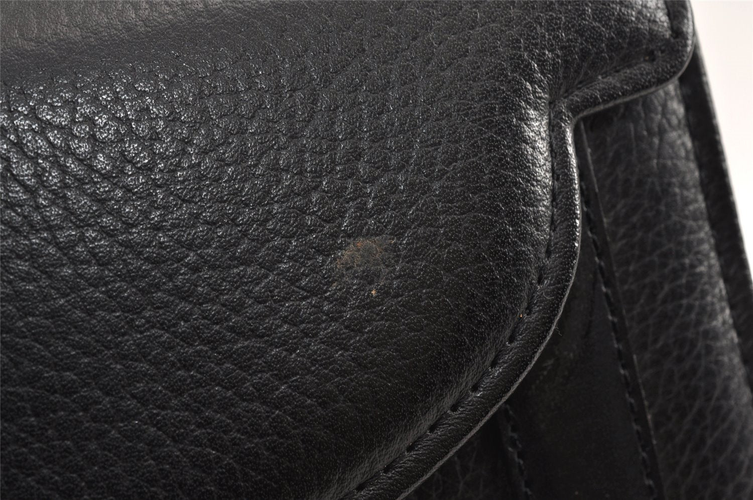 Authentic Burberrys Vintage Leather Hand Bag Purse Black 1840K