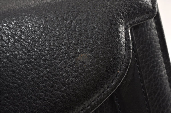 Authentic Burberrys Vintage Leather Hand Bag Purse Black 1840K