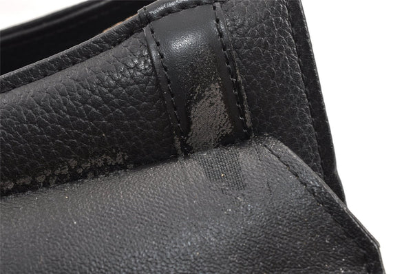 Authentic Burberrys Vintage Leather Hand Bag Purse Black 1840K