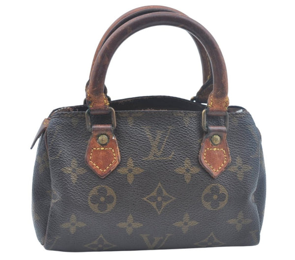 Authentic Louis Vuitton Monogram Mini Speedy Hand Bag Purse Old Model Junk 1841J